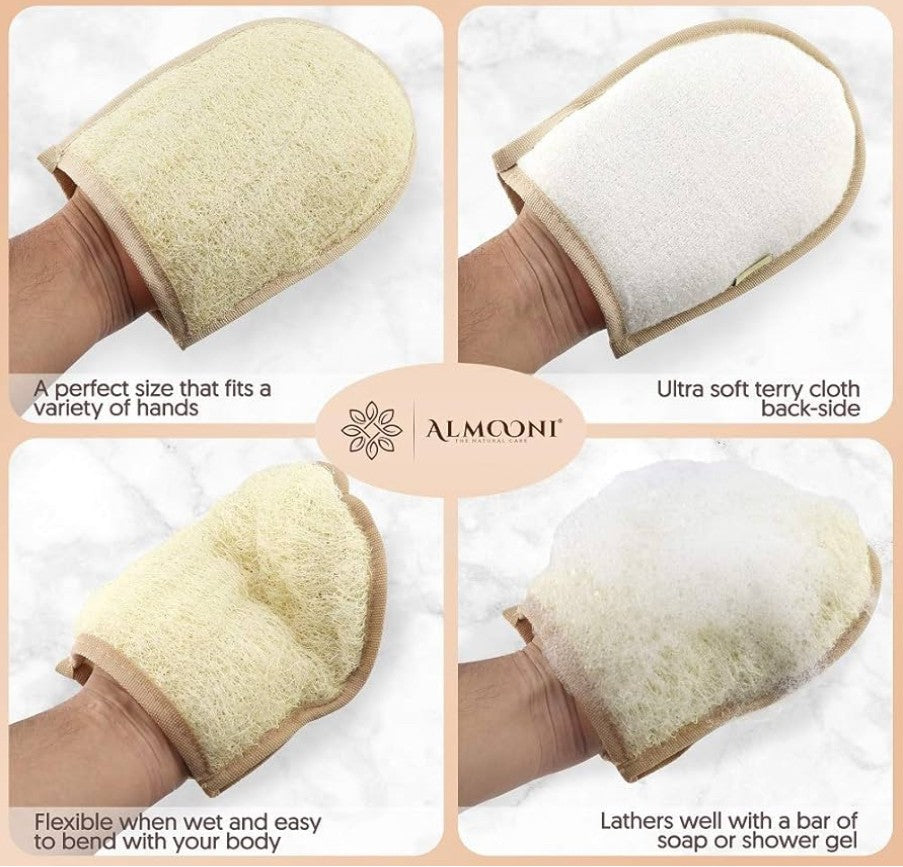 2-Sided Natural Exfoliating Loofah Glove (Individual)